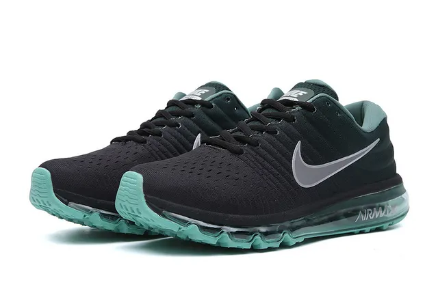 Nike Air Max Black Green Engineered Mesh Upper Full-Length Visible Unit Running Shoes 4