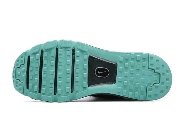 Nike Air Max Black Green Engineered Mesh Upper Full-Length Visible Unit Running Shoes 5
