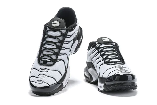 Nike Air Max Plus Black White Silver Lifestyle Sneakers 3