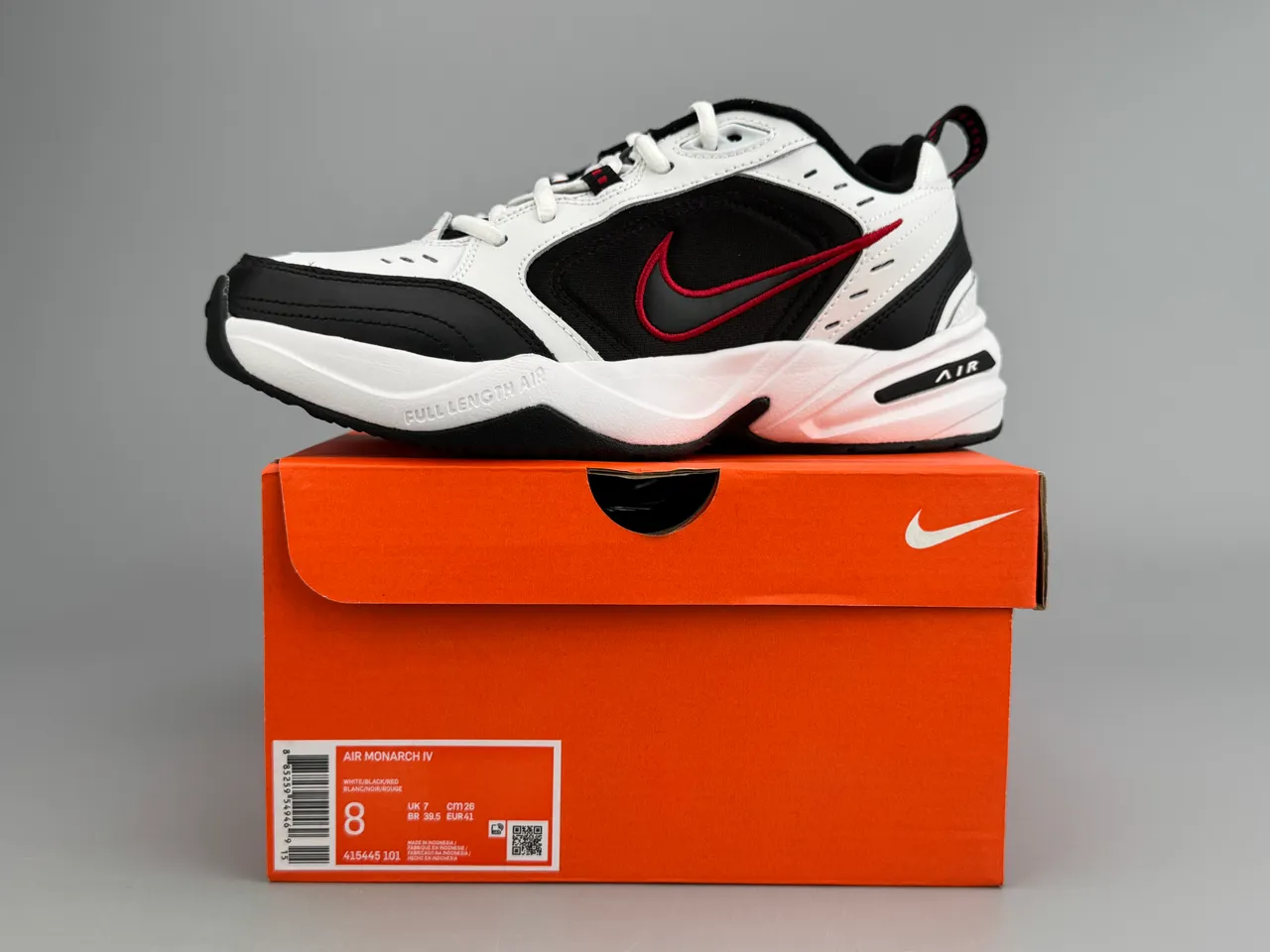 Nike Air Monarch IV White Black Red Lifestyle Sneakers 2