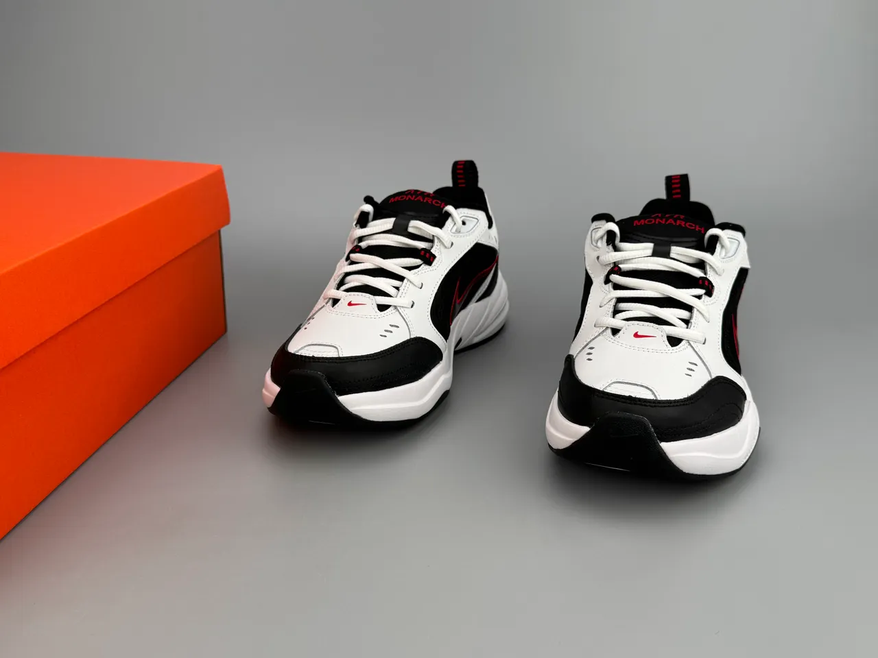 Nike Air Monarch IV White Black Red Lifestyle Sneakers 3