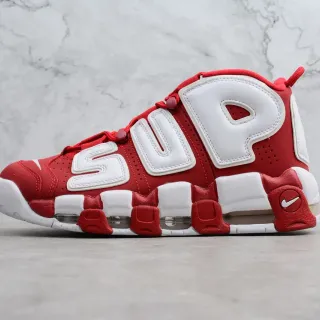 Nike Air More Uptempo Red and White Basketball Shoes