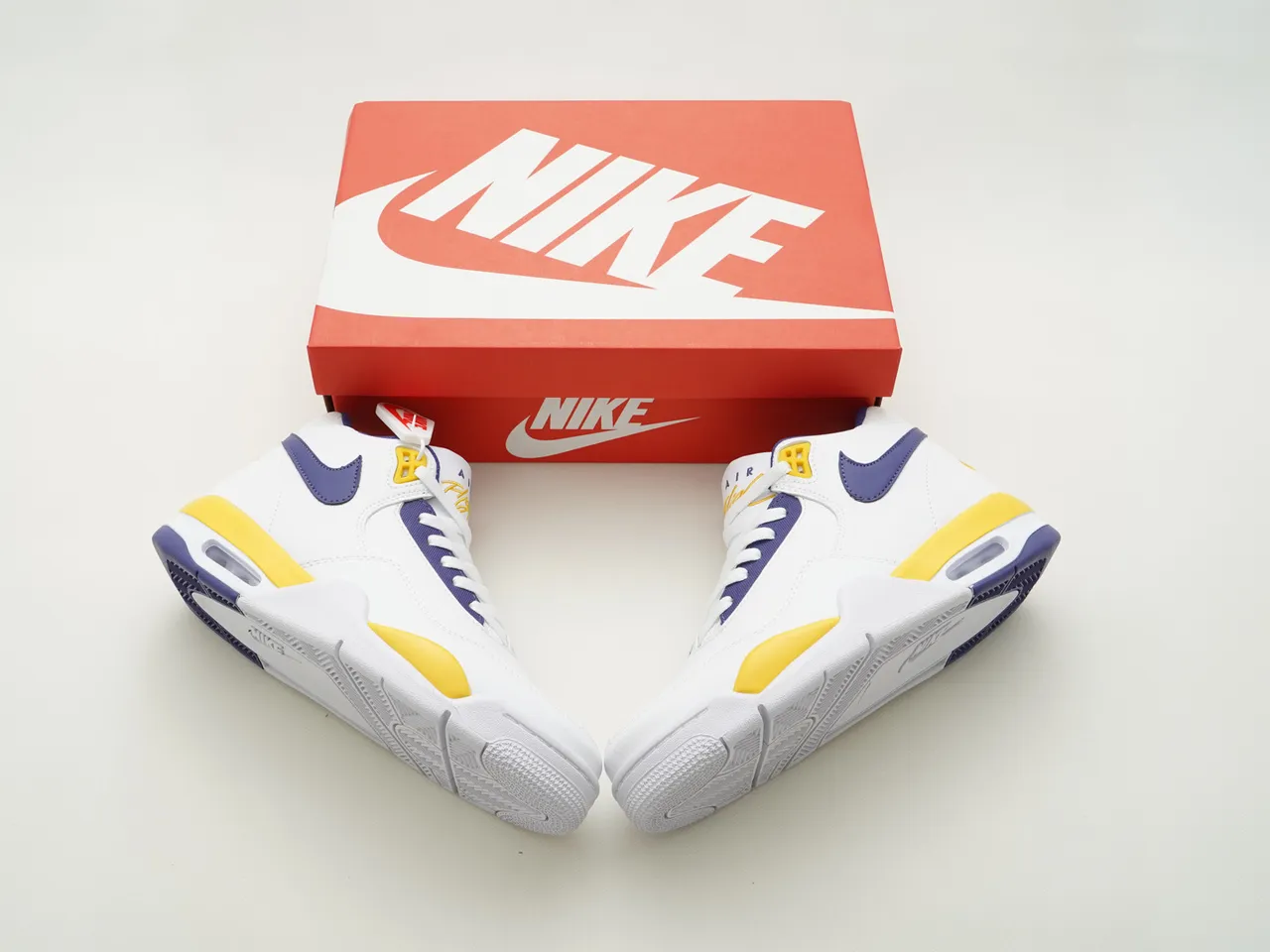 Nike Air Tech Challenge II White Purple Yellow Basketball Shoes 3