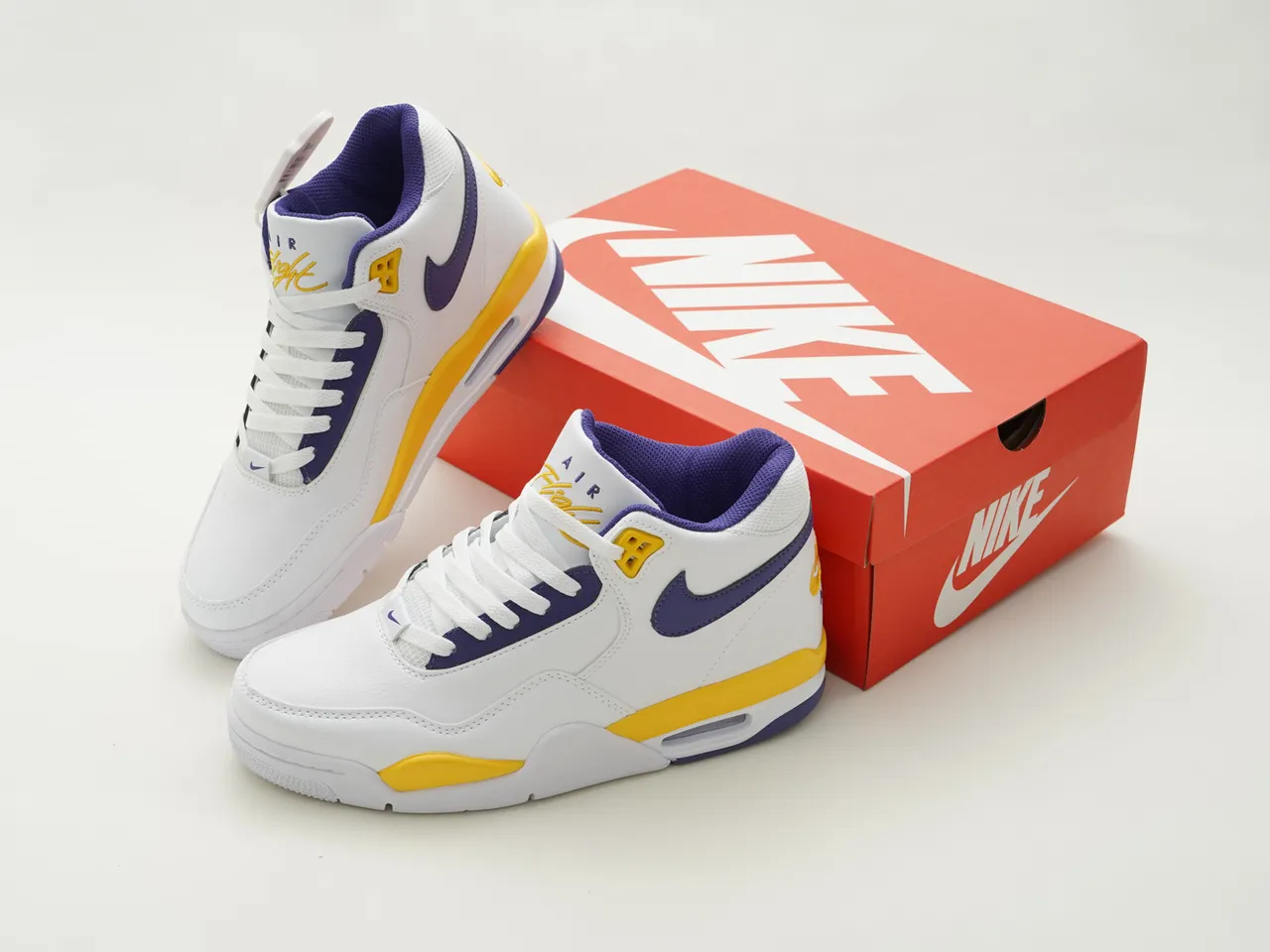 Nike Air Tech Challenge II White Purple Yellow Basketball Shoes 4