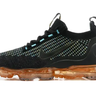 Nike Air VaporMax Flyknit Black Cyan Yellow-Green Speckle Lifestyle Sneakers