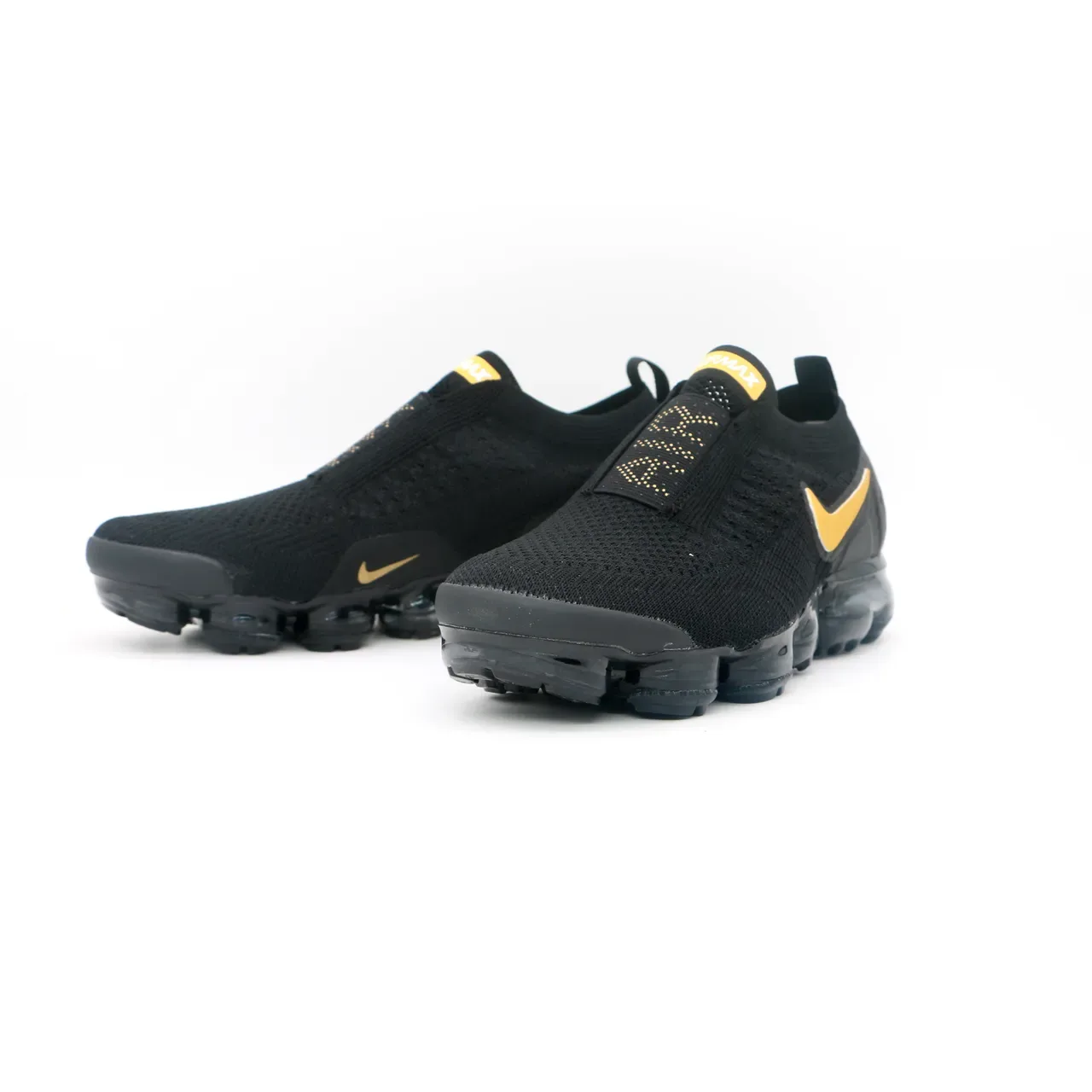 Nike Air VaporMax Flyknit أسود وأصفر حذاء رياضي أسلوب حياة 4