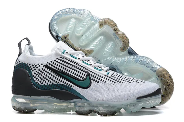 Nike Air VaporMax Flyknit White Teal Black Lifestyle Sneakers 6