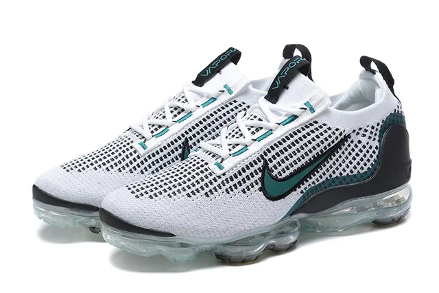 Nike Air VaporMax Flyknit White Teal Black Lifestyle Sneakers 7