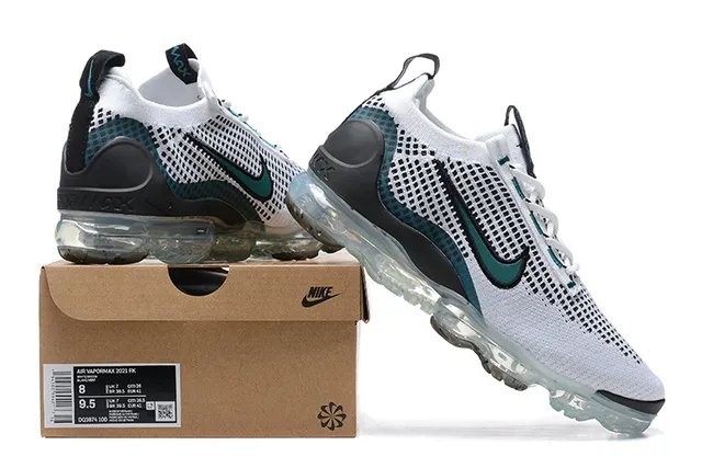 Nike Air VaporMax Flyknit White Teal Black Lifestyle Sneakers 8