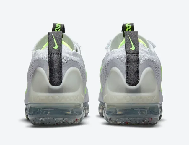 Nike Air VaporMax Cinza Verde Malha Superior Amortecimento Visível Tênis Lifestyle 3