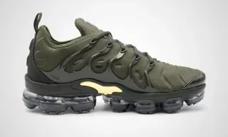 Nike Air VaporMax Plus Olive Green Metallic Gold Lifestyle Sneakers 24