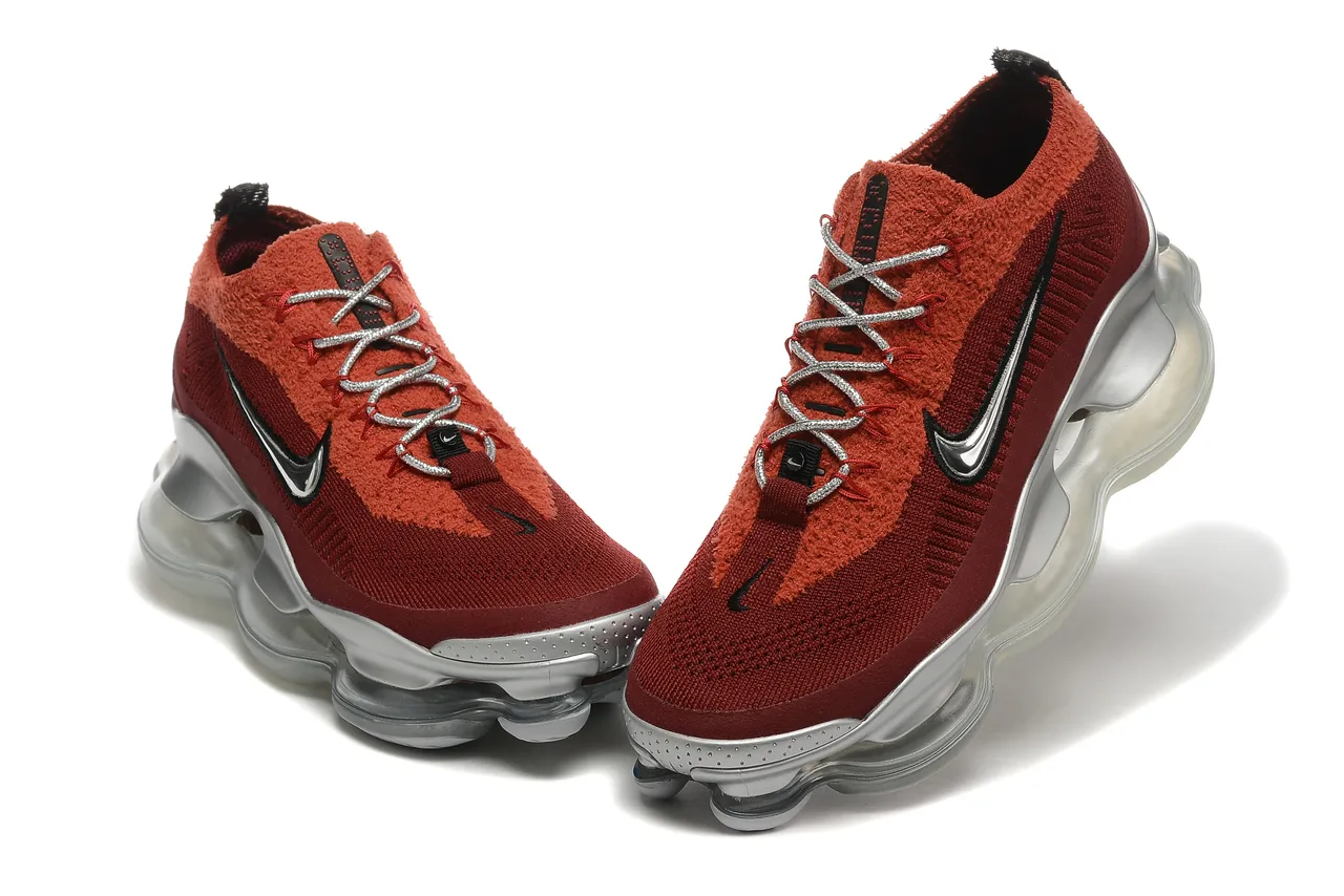 Nike Air VaporMax Plus tênis de corrida em malha vermelho borgonha 4