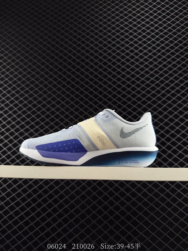 Nike Air Zoom Gray Blue Engineered Knit Upper Gradient Midsole Running Shoes 5