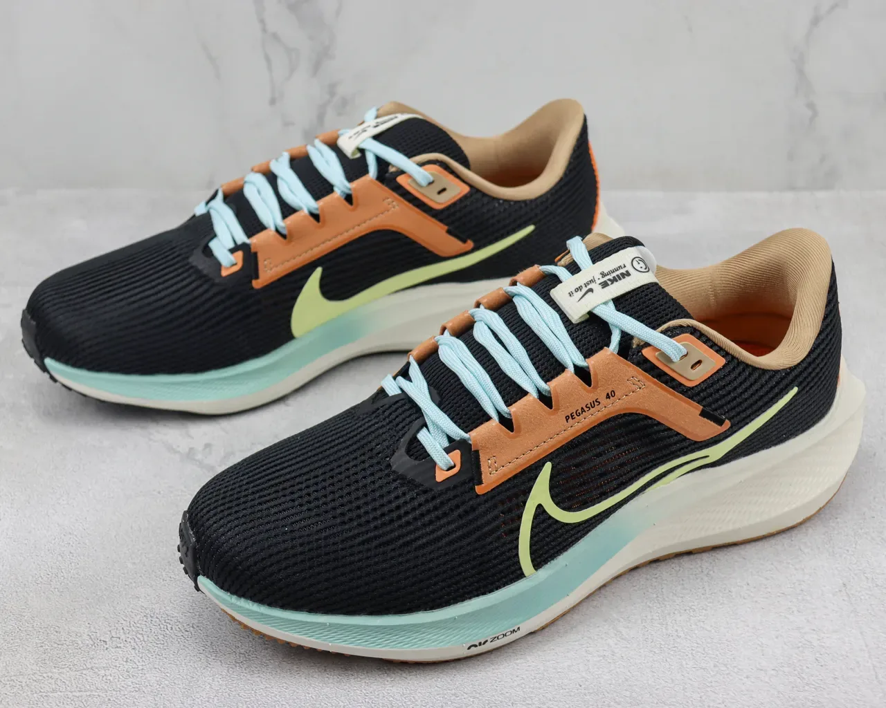 Nike Air Zoom Pegasus 40 Noir Beige Menthe Chaussures de Running 4
