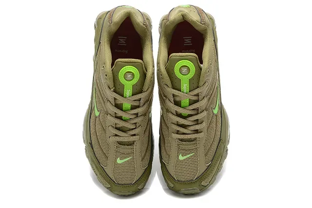 Nike Army Green Shox Column Heel Mesh And Synthetic Overlay Upper Lifestyle Sneakers 2