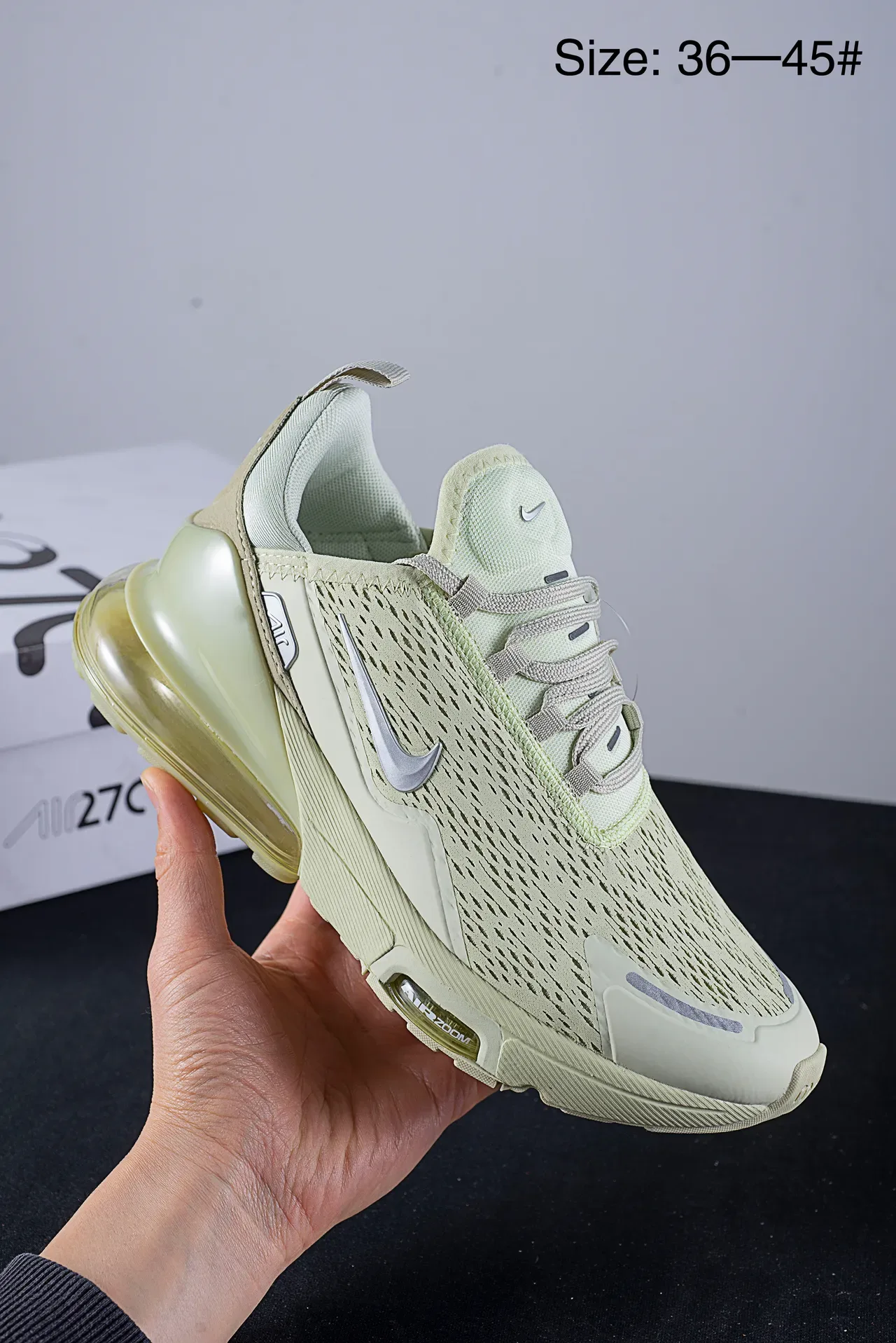 Nike Army Green Silver Engineered Mesh Upper Dual-Air Cushioning Lifestyle Sneakers 3