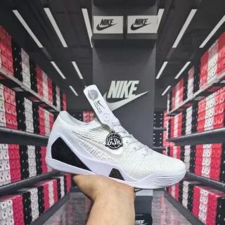 Nike Basketball Shoe White Black Knit Upper Basketball Shoes