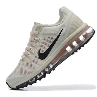 Nike Beige Negro Malla Superior Visible Air Cushioning Zapatos de correr