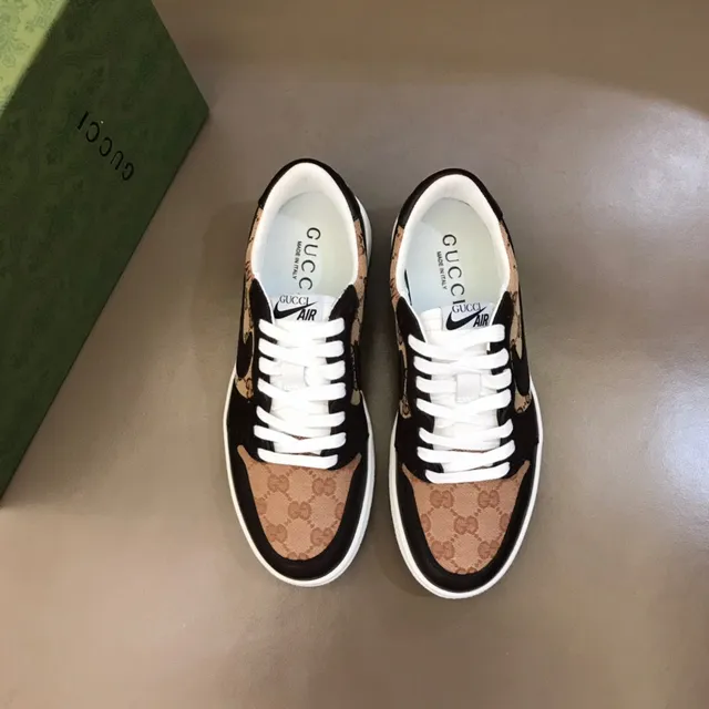 Nike Beige Black Monogram Canvas Upper Synthetic Overlays Lifestyle Sneakers 9