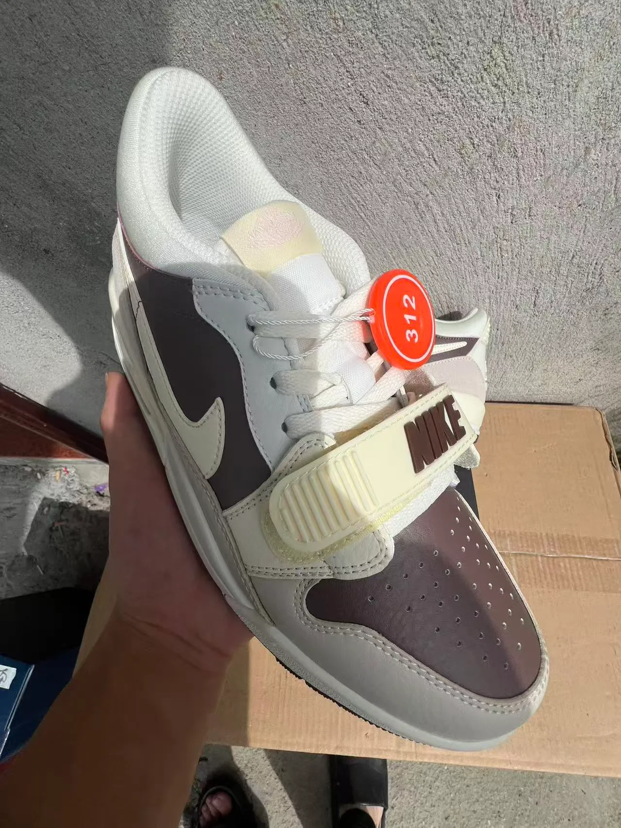 Nike Beige Brown Layered Upper Dual Strap Closure Lifestyle Sneakers 2