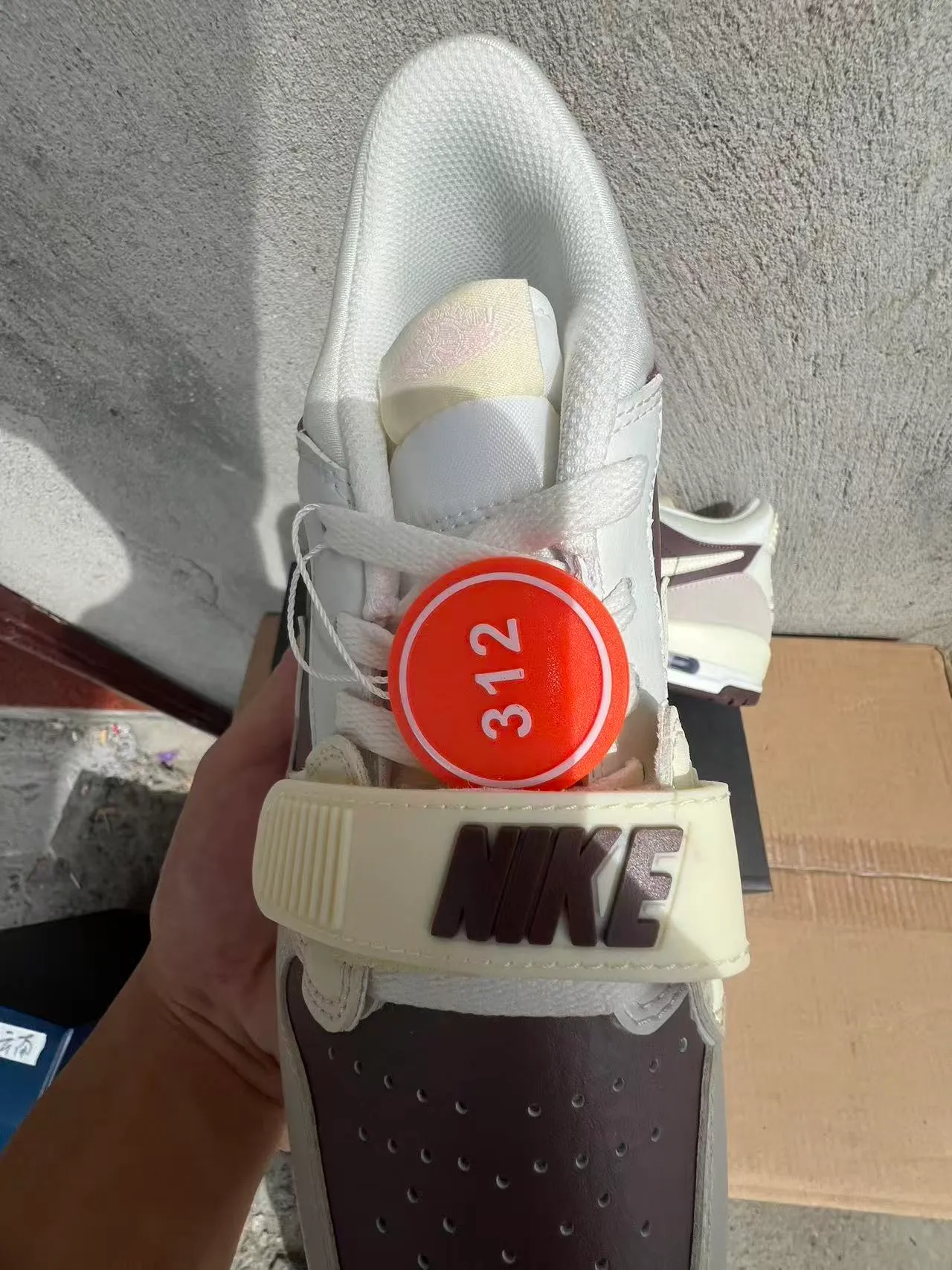 Nike Beige Brown Layered Upper Dual Strap Closure Lifestyle Sneakers 4