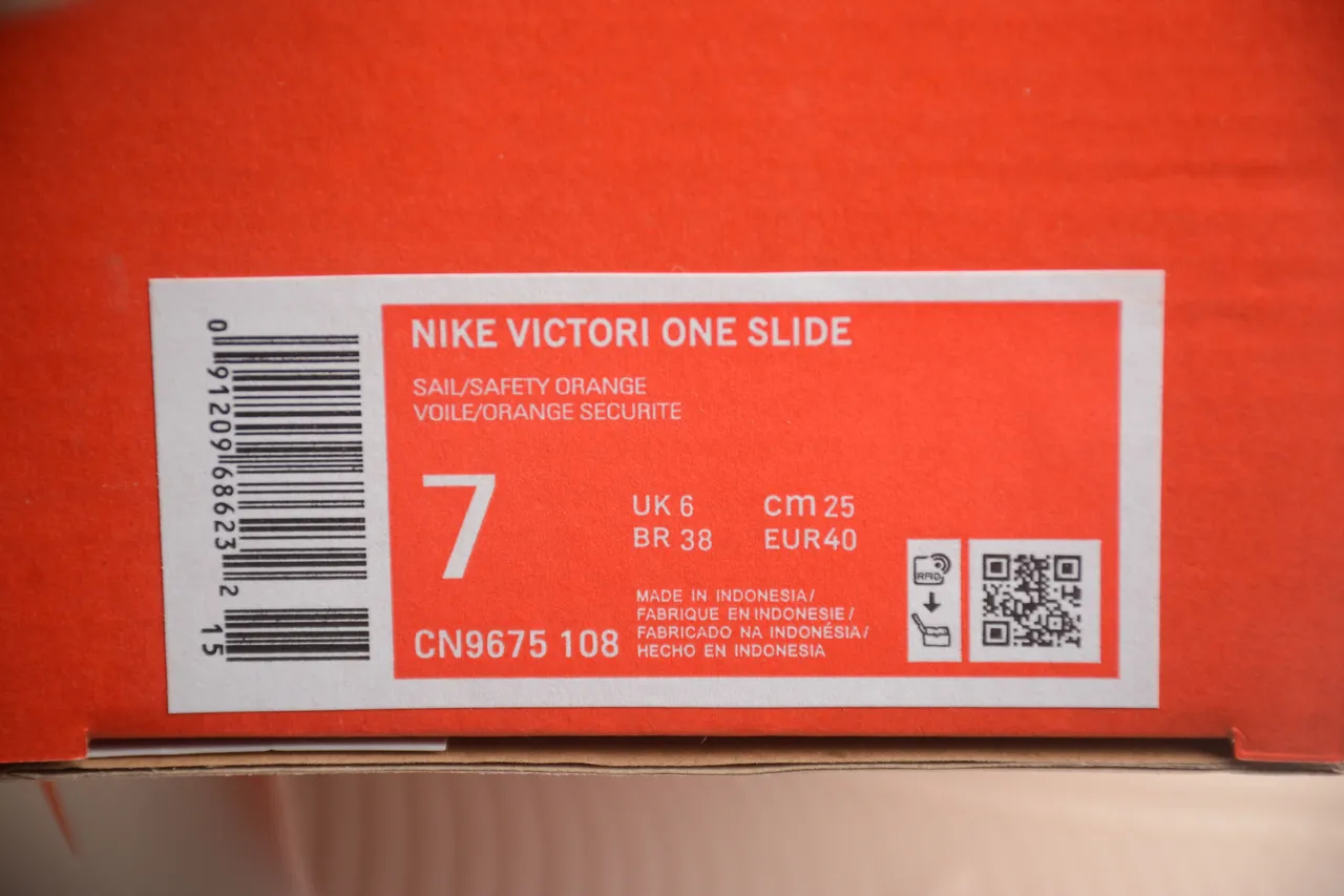 Nike Beige Orange Single-Strap Slide Molded Footbed Slippers 2