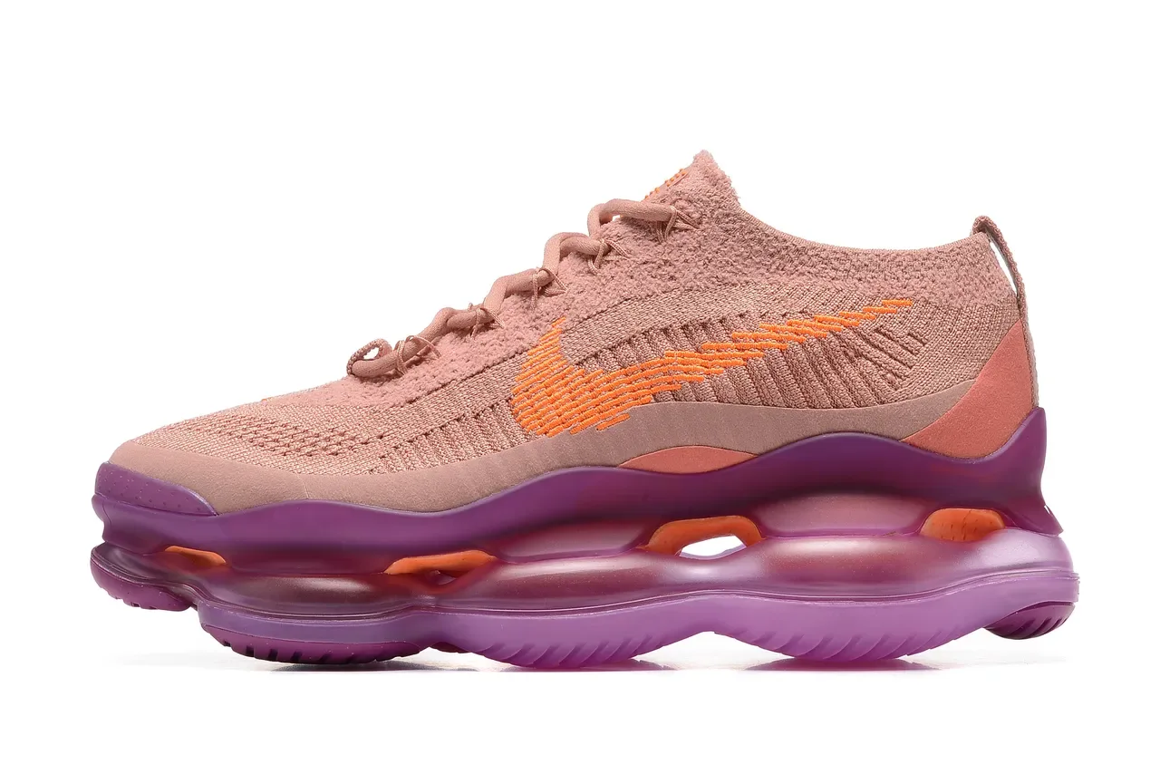 Nike Beige Purple Knit Upper Visible Air Cushioning Lifestyle Sneakers 4