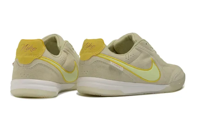 Nike Beige Jaune Daim Chaussures de Football Indoor Basse 5