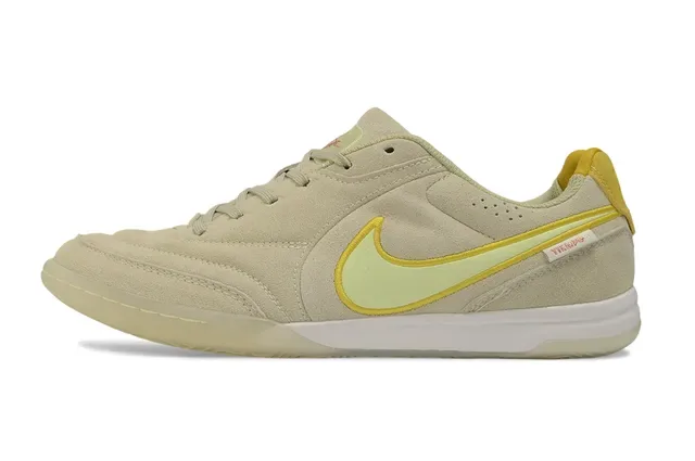 Nike Beige Jaune Daim Chaussures de Football Indoor Basse 7