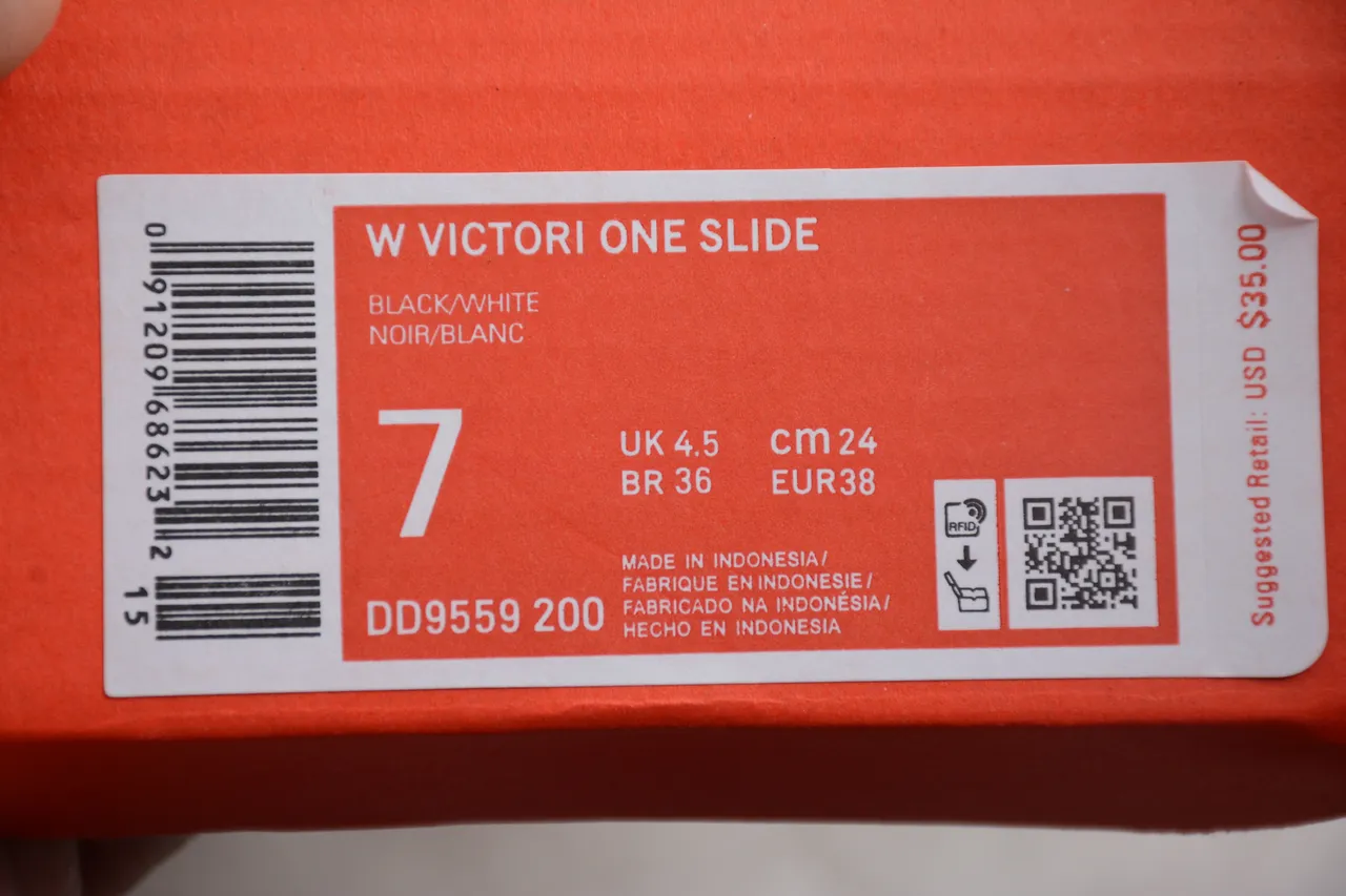 Nike Benassi Black White Orange Slippers 2