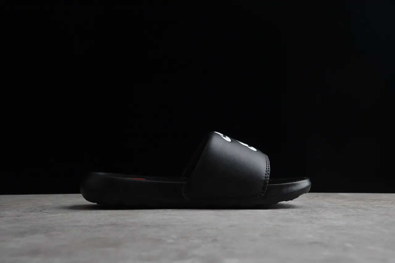 Nike Benassi Black White Orange Slippers 11