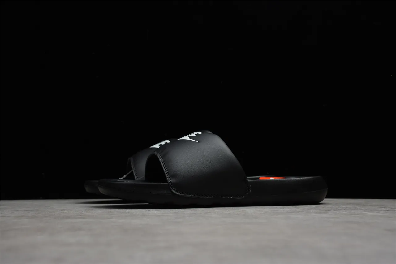 Nike Benassi JDI Black White Orange Slippers 6