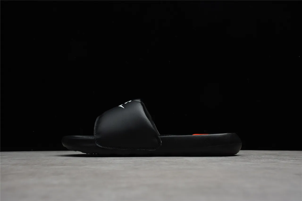 Nike Benassi JDI Black White Orange Slippers 7