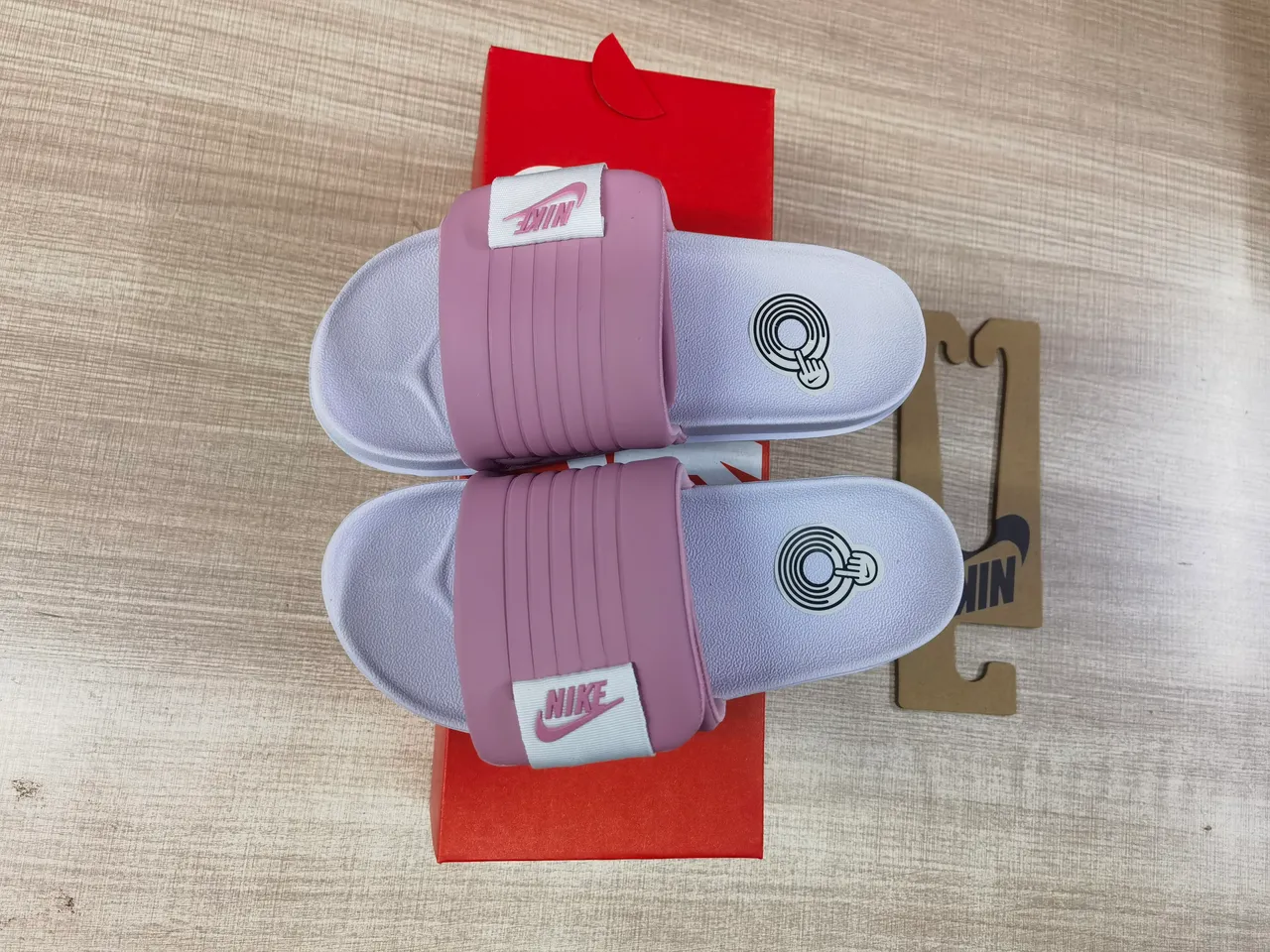 Nike Benassi JDI Dusty Pink and Lavender Slippers 3