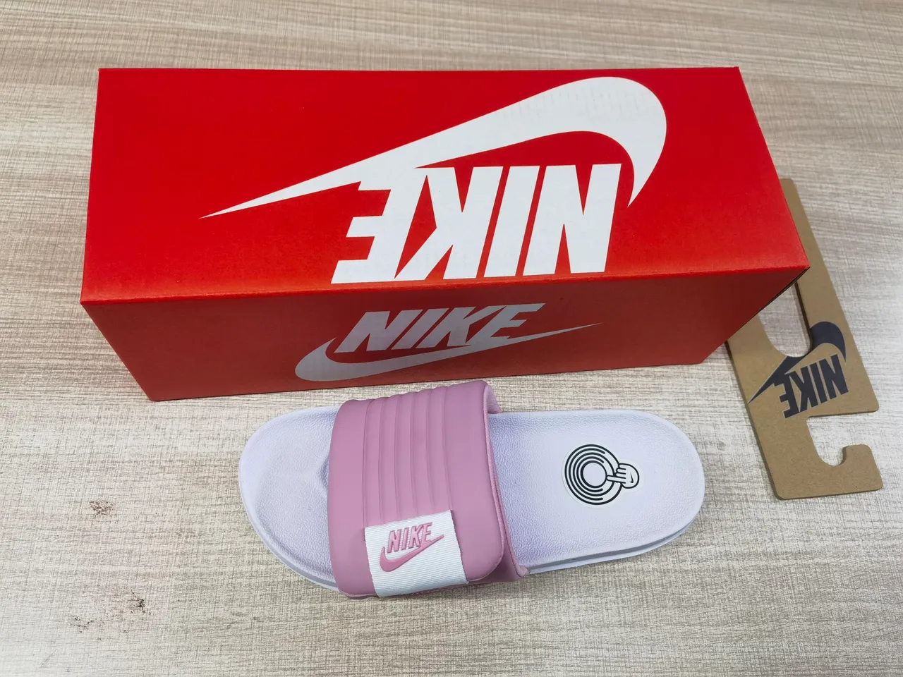 Nike Benassi JDI Dusty Pink and Lavender Slippers 5