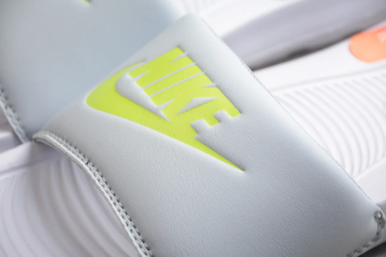 Nike Benassi JDI White and Light Gray Slippers 6