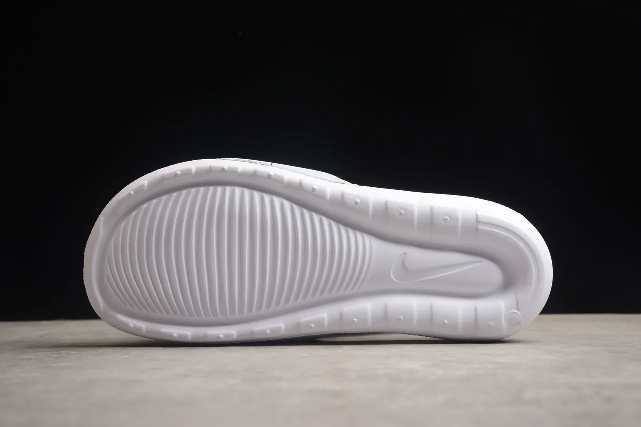 Nike Benassi JDI White and Light Gray Slippers 9