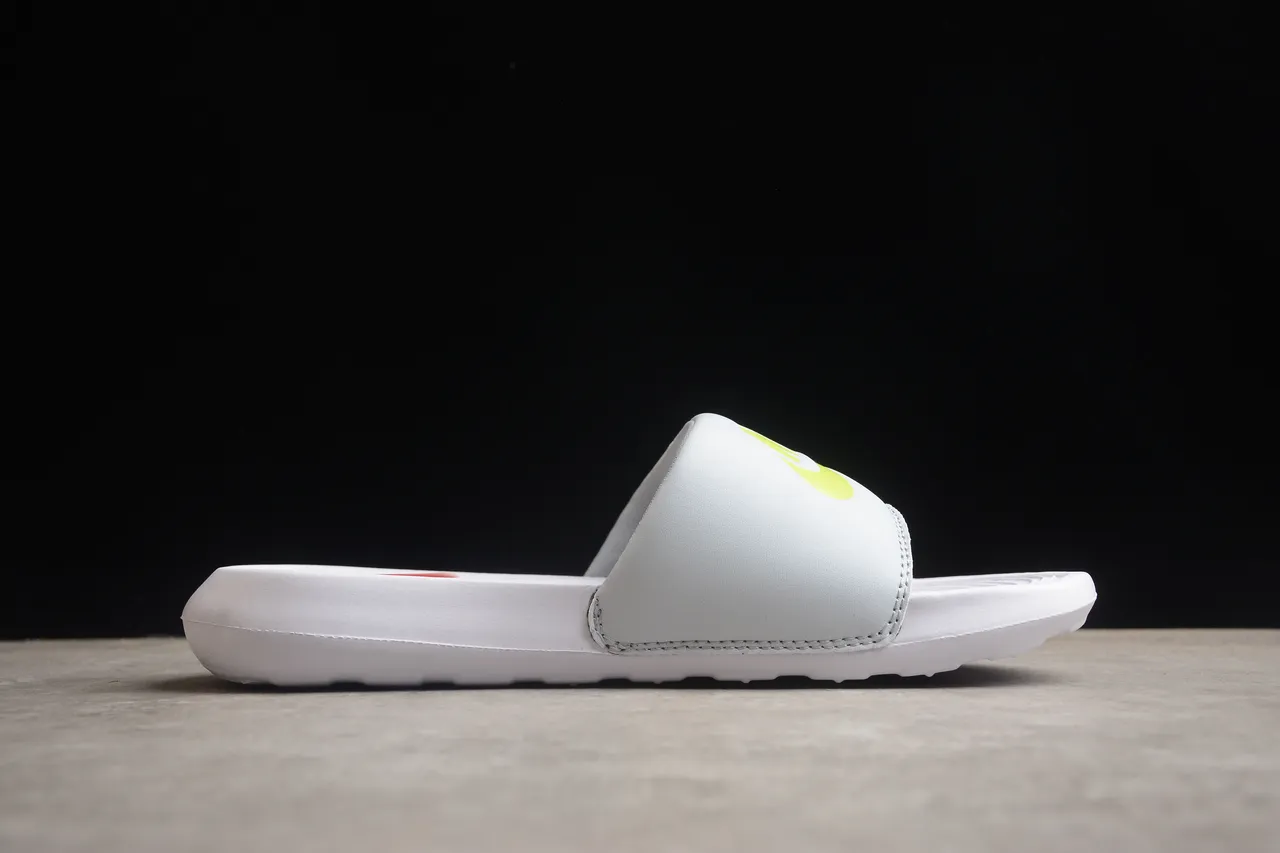 Nike Benassi JDI White and Light Gray Slippers 11