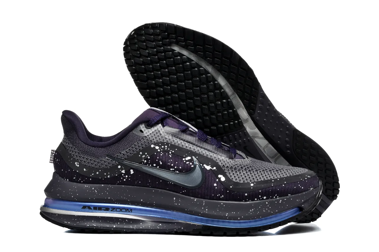 Nike Black Blue Knit Mesh Upper Speckled Galaxy Print Running Shoes 5
