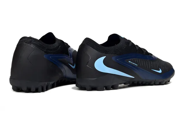 Nike Noir Bleu Coupe Basse Haut Tricot Lacets Asymétriques Chaussures de Football Turf 5
