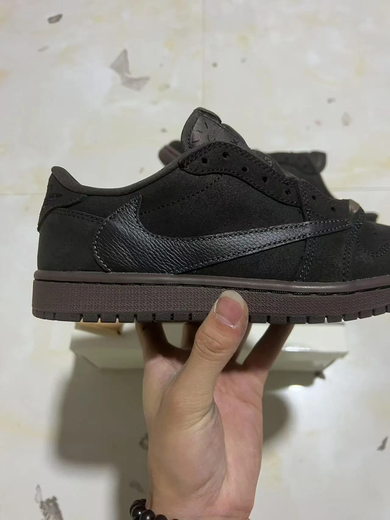 Nike Black Brown Low-Top Suede And Leather Panelled Lifestyle Sneakers 7
