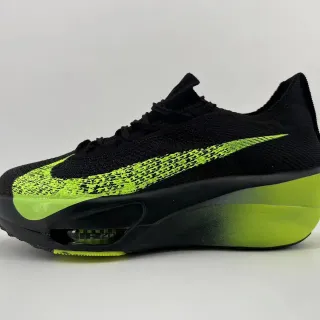 Nike Negro Verde superior de knit Neon Swoosh Zapatillas de correr