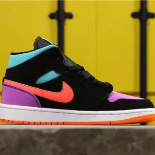 Nike 黑色 多彩 高帮 色彩分块 篮球鞋
