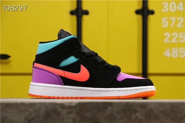 Nike Black Multicolor High-Top Color-Blocked Basketball Shoes 1