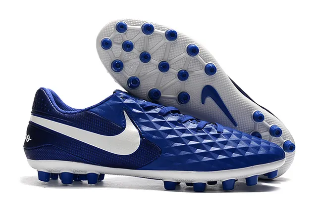 Nike Noir Orange Matelassé Diamant Synthétique Haut Bas-Coupé Bottine de Football Terrain Ferme Chaussures de Football 3