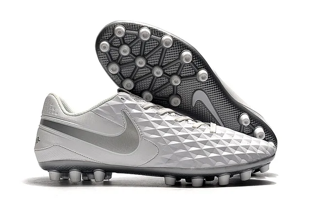 Nike Noir Orange Matelassé Diamant Synthétique Haut Bas-Coupé Bottine de Football Terrain Ferme Chaussures de Football 4