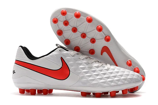 Nike Noir Orange Matelassé Diamant Synthétique Haut Bas-Coupé Bottine de Football Terrain Ferme Chaussures de Football 5