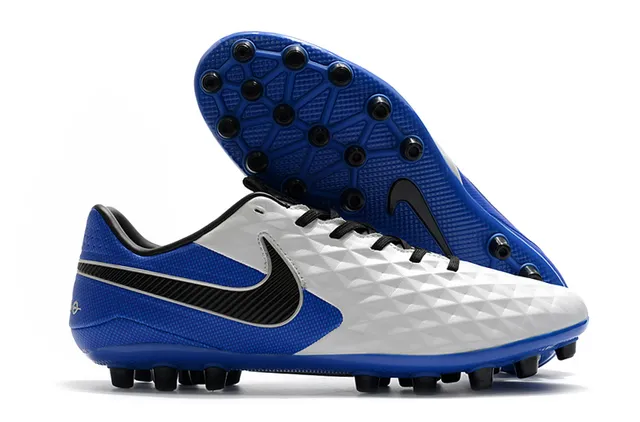 Nike Noir Orange Matelassé Diamant Synthétique Haut Bas-Coupé Bottine de Football Terrain Ferme Chaussures de Football 8