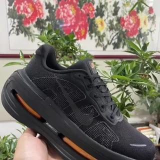Nike Black Orange Knit Upper Perforated Mesh Overlays Running Shoes