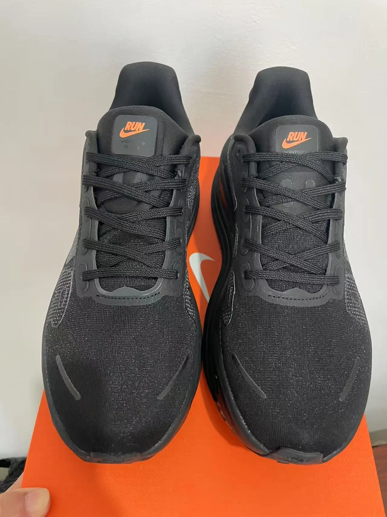 Nike Tênis de Corrida Preto Laranja Superior em Malha Coberturas de Malha Perforada 3